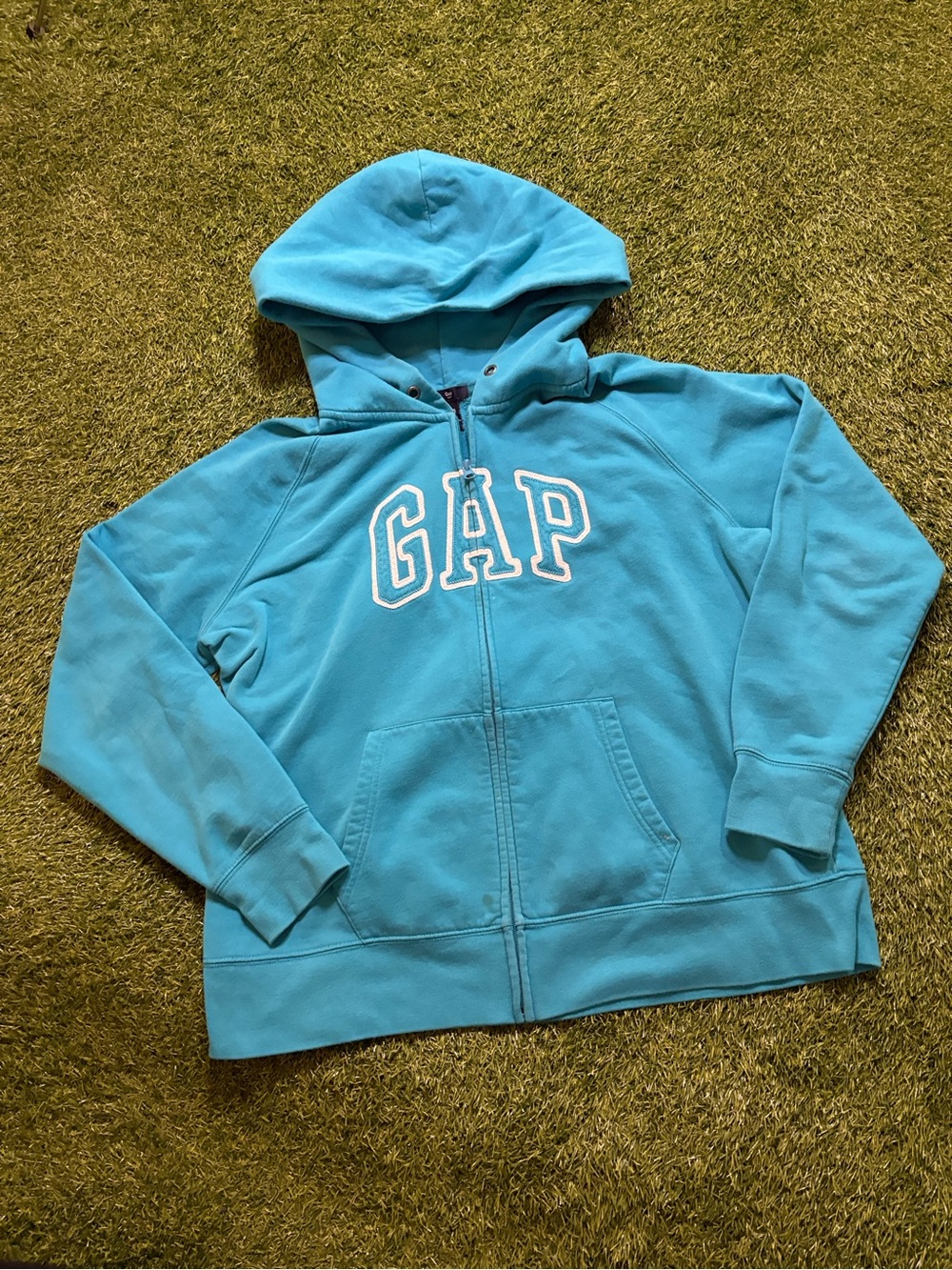 GAP Kids Turquoise Full-Zip Hoodie with Logo